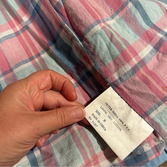 Misty Harbor Hooded Rain Coat Jacket Women's Plaid Lining Sz Small Blue Anytime - Picture 4 of 12